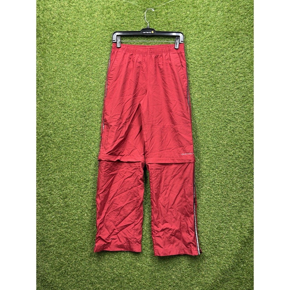 Old Navy Athletic Track Pants Boys 18 Mesh Lined Red Zip-away Convertible Nylon
